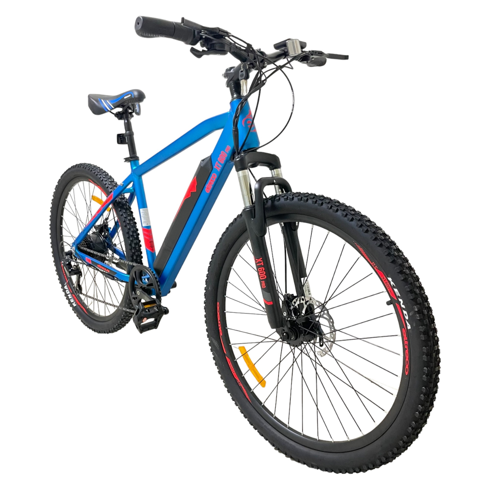 Электровелосипед Eltreco XT 600 Pro (сине-оранжевый) 6