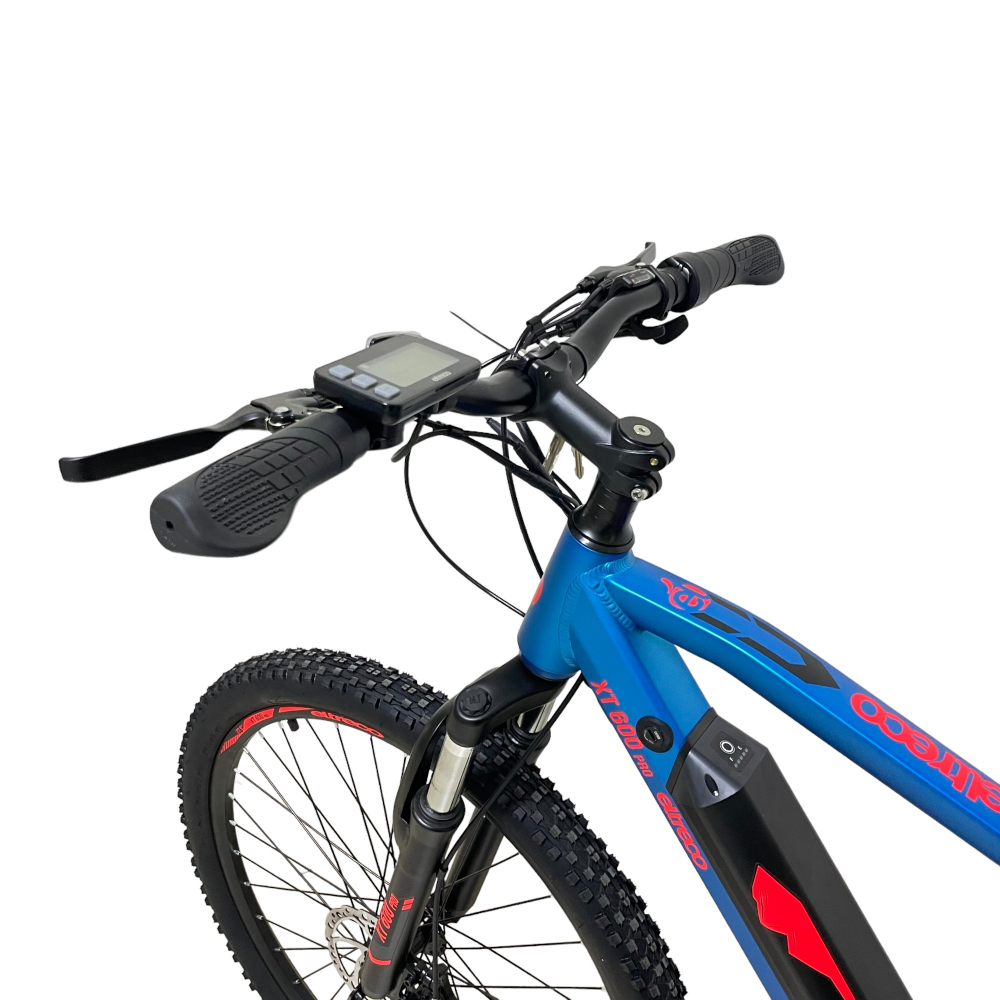 Электровелосипед Eltreco XT 600 Pro (сине-оранжевый) 11