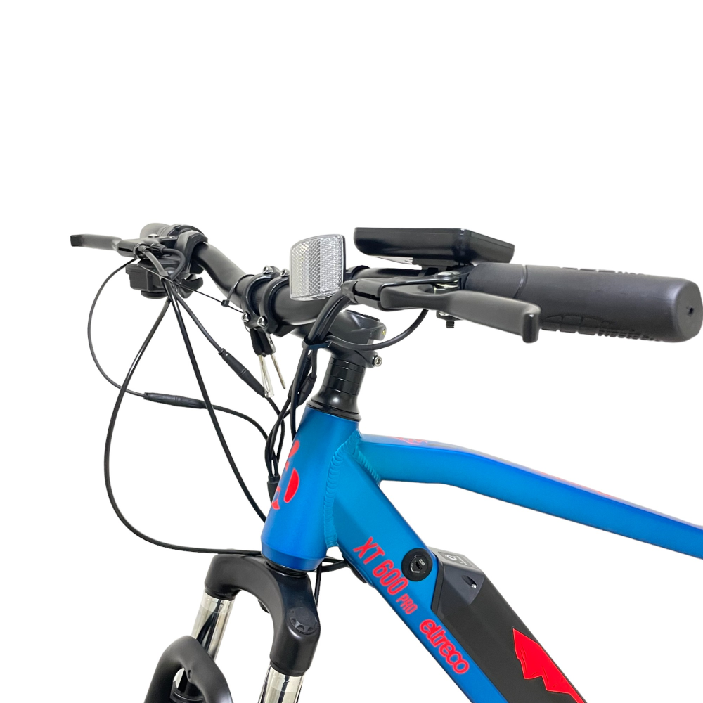 Электровелосипед Eltreco XT 600 Pro (сине-оранжевый) 12
