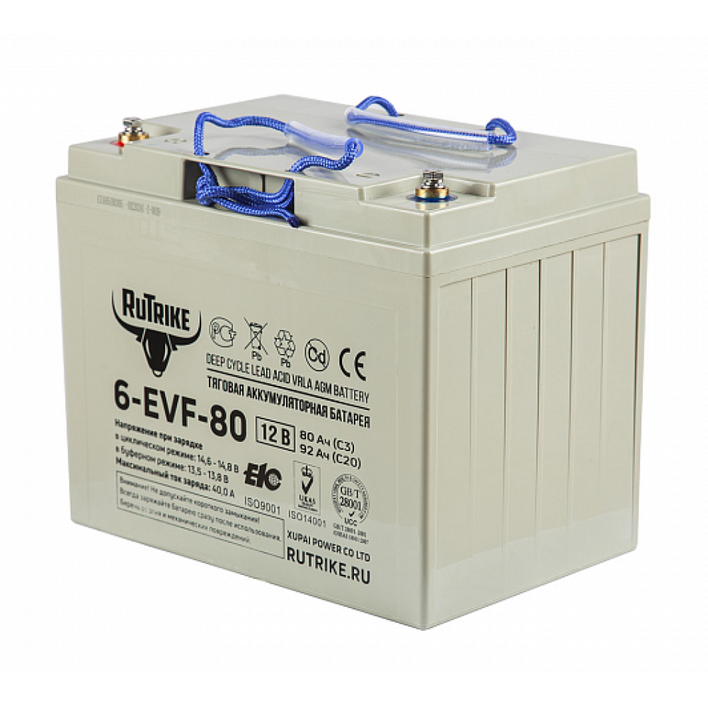 Тяговый аккумулятор RuTrike 6-EVF-80 (12V80A/H C3) 2